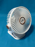 LJS Electric Fans, 3-Blade Quiet Desk Fan, 5-Speed Adjustable, 195.6×164.6×129mm Compact Portable Fan for Home Office Use