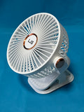 LJS Electric Fans, 3-Blade Quiet Desk Fan, 5-Speed Adjustable, 195.6×164.6×129mm Compact Portable Fan for Home Office Use