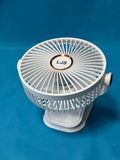 LJS Electric Fans, 3-Blade Quiet Desk Fan, 5-Speed Adjustable, 195.6×164.6×129mm Compact Portable Fan for Home Office Use
