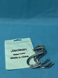 Jieclean Metal Hooks S Shaped, 5 Pack Heavy Duty Solid Stainless Steel Hanging Hooks, One-Piece Design, 55×40×3mm Silver Hangers for Kitchen Closet Bathroom