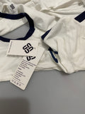 Infant and Toddler One Piece Clothing - Cotton Fabric, White and Deep Blue Intertwined, Size: 3-6 Months
