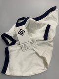 Infant and Toddler One Piece Clothing - Cotton Fabric, White and Deep Blue Intertwined, Size: 3-6 Months