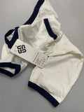 Infant and Toddler One Piece Clothing - Cotton Fabric, White and Deep Blue Intertwined, Size: 3-6 Months