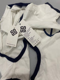 Infant and Toddler One Piece Clothing - Cotton Fabric, White and Deep Blue Intertwined, Size: 3-6 Months