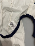Infant and Toddler One Piece Clothing - Cotton Fabric, White and Deep Blue Intertwined, Size: 3-6 Months