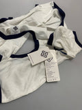 Infant and Toddler One Piece Clothing - Cotton Fabric, White and Deep Blue Intertwined, Size: 3-6 Months