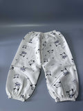 Gavol Infants' Trousers, Polyester Pants for Babies, White with Puppy Pattern, 6-9 Months