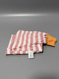 Fuermos Infants' Trousers – Pink and White Striped with Orange Cuffed Pants, Ideal for 4-8 Months Baby