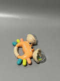 Chefkidy Infant Toy, Soft Rubber Crab-Shaped Rattle, Hand Grasp Training, Teething-Friendly, 12.7×4.6×9.6cm