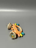 Chefkidy Infant Toy, Soft Rubber Crab-Shaped Rattle, Hand Grasp Training, Teething-Friendly, 12.7×4.6×9.6cm