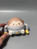 FayinLuna Infant Toy – Interactive Space Monkey, 360° Rolling Motion, Touch & Sound Sensor, Durable & Drop-Resistant, Encourages Crawling, 15.5×9×6cm, Light Blue
