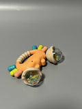 Chefkidy Infant Toy, Soft Rubber Crab-Shaped Rattle, Hand Grasp Training, Teething-Friendly, 12.7×4.6×9.6cm