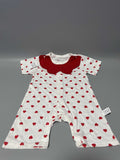 Gavol Infant Wear, Cotton Short Sleeve Outfit, Red Heart Polka Dot Pattern, 6-9 Months