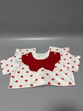 Gavol Infant Wear, Cotton Short Sleeve Outfit, Red Heart Polka Dot Pattern, 6-9 Months