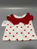 Gavol Infant Wear, Cotton Short Sleeve Outfit, Red Heart Polka Dot Pattern, 6-9 Months