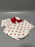 Gavol Infant Wear, Cotton Short Sleeve Outfit, Red Heart Polka Dot Pattern, 6-9 Months