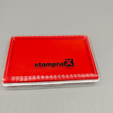 StampralX Ink Pads, 135×85mm Square, Flip-Top Design, Red, Clear Color, Quick Dry