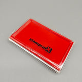 StampralX Ink Pads, 135×85mm Square, Flip-Top Design, Red, Clear Color, Quick Dry