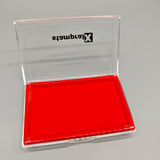 StampralX Ink Pads, 135×85mm Square, Flip-Top Design, Red, Clear Color, Quick Dry