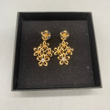 BELVIRO Jewellery – Gold Flower Design, 925 Sterling Silver with Rhinestone Inlay, 3x1.5cm Elegant Jewelry for Women
