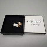 ZVEKMCIP Jewellery – Copper Ring with Moonstone, 3.7g, 2.5x0.9cm, Elegant Design, Perfect for Daily Wear