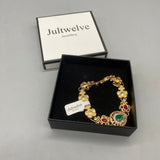 Jultwelve Jewellery, 18cm Zinc Alloy with Rhinestone Inlay, Elegant Fashion Jewelry, 120g, Adjustable Fit