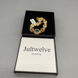 Jultwelve Jewellery, 18cm Zinc Alloy with Rhinestone Inlay, Elegant Fashion Jewelry, 120g, Adjustable Fit
