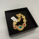 Jultwelve Jewellery, 18cm Zinc Alloy with Rhinestone Inlay, Elegant Fashion Jewelry, 120g, Adjustable Fit