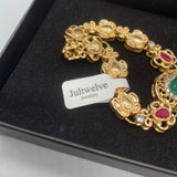 Jultwelve Jewellery, 18cm Zinc Alloy with Rhinestone Inlay, Elegant Fashion Jewelry, 120g, Adjustable Fit