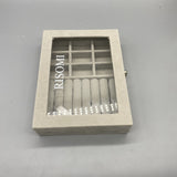 RISOMI Jewelry Boxes - Clever Compartments, High Transparency Glass, Removable Dividers, Sponge + Velvet Material, Gray, 20×15×5cm