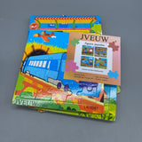 JVEUW Wooden Jigsaw Puzzles for Kids - 4-Piece Set, Airplane, Train, High-Speed Rail, Bus Cartoon Designs, Size 15x15x0.6cm, Age 3-6 Years