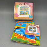 JVEUW Wooden Jigsaw Puzzles for Kids - 4-Piece Set, Airplane, Train, High-Speed Rail, Bus Cartoon Designs, Size 15x15x0.6cm, Age 3-6 Years