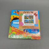 JVEUW Wooden Jigsaw Puzzles for Kids - 4-Piece Set, Airplane, Train, High-Speed Rail, Bus Cartoon Designs, Size 15x15x0.6cm, Age 3-6 Years