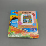 JVEUW Wooden Jigsaw Puzzles for Kids - 4-Piece Set, Airplane, Train, High-Speed Rail, Bus Cartoon Designs, Size 15x15x0.6cm, Age 3-6 Years