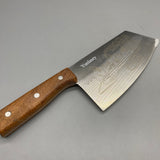 Yunlanry Kitchen Knives – Elegant Ancient Style Slicing Knife with One-Piece Blade, Romance of the Three Kingdoms Design, Wooden Handle, 5Cr15MoV Material, 358g