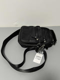 DEERC Leather Bag, 8-Inch Capacity, Genuine Cowhide Leather, Black, 25×20×9cm Shoulder Bag, Ideal for Daily Use, Compact and Stylish Design