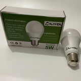 MILIYOU Lightbulbs, White Light, 220V, 5W, E27 Screw, 430LM, Compact Size 45 x 45 x 85 mm