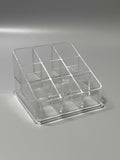 Scottex Lipstick Holder, 9-Compartment Acrylic Organizer, 9.5×9.5×6.5cm, Smooth Edges, 2.6cm Slots for Lipstick Storage
