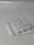Scottex Lipstick Holder, 9-Compartment Acrylic Organizer, 9.5×9.5×6.5cm, Smooth Edges, 2.6cm Slots for Lipstick Storage