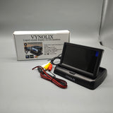 VYNOLIX Liquid crystal display (LCD) monitors – 480x234 Resolution, 12V-36V Input, Cigarette Lighter Power, Compact 4.6×1.2×3.3 Inch Display for Car & Backup Camera