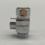 Luiswell Metal Fittings for Pipes, Pure Copper Body with Electroplated Finish, 1/2 Inch Thread, Silver, Three-Way Diverter Valve