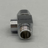 Luiswell Metal Fittings for Pipes, Pure Copper Body with Electroplated Finish, 1/2 Inch Thread, Silver, Three-Way Diverter Valve