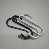 KAROGOGH Metal Hooks – 2.8*7.4cm – Set of 4 – Space Aluminum – Black/Silver – Multi-Use for Kitchen, Bathroom, Living Room, and More
