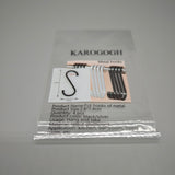 KAROGOGH Metal Hooks – 2.8*7.4cm – Set of 4 – Space Aluminum – Black/Silver – Multi-Use for Kitchen, Bathroom, Living Room, and More
