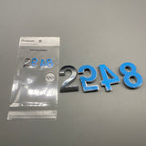 Houdoum Metal House Numbers - Set of 4, Blue Color, Durable Metal Material