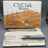 CliClak Mops, 135cm Extendable Handle, Double-Sided Clip Mop with 33×12cm Base, Durable 216L Steel Rod, Easy Rebound Cleaning