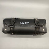AKZE Motorcycle bags Tail Bag - Black PVC Leather, Compact Size 30x10x12cm