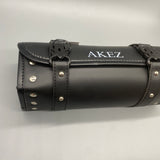 AKZE Motorcycle bags Tail Bag - Black PVC Leather, Compact Size 30x10x12cm