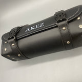 AKZE Motorcycle bags Tail Bag - Black PVC Leather, Compact Size 30x10x12cm