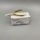 Amsally Nail Clippers, Stainless Steel, Ergonomic Design, Sharp and Easy Trimming, 10×7.2cm, 65g, Gold